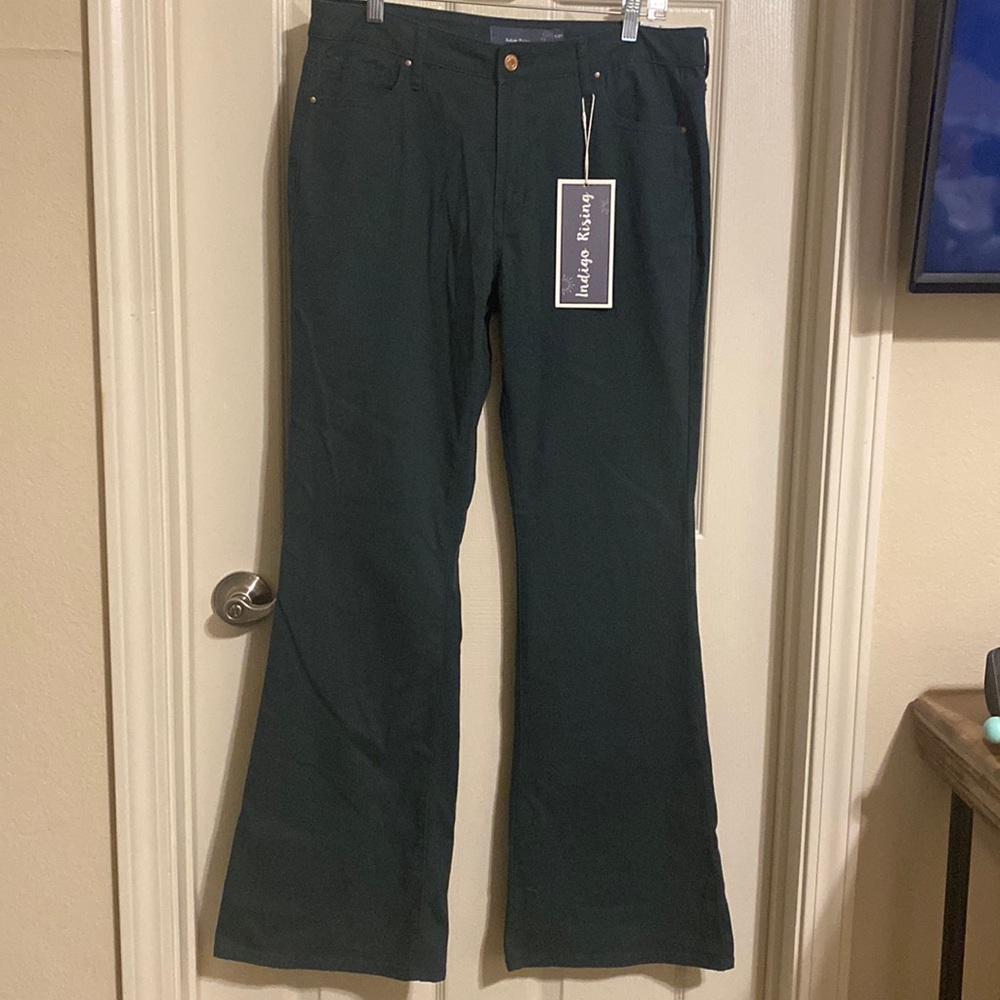 NWT - Indigo Rising Women's Green High Rise Flare Denim Pants 9/29